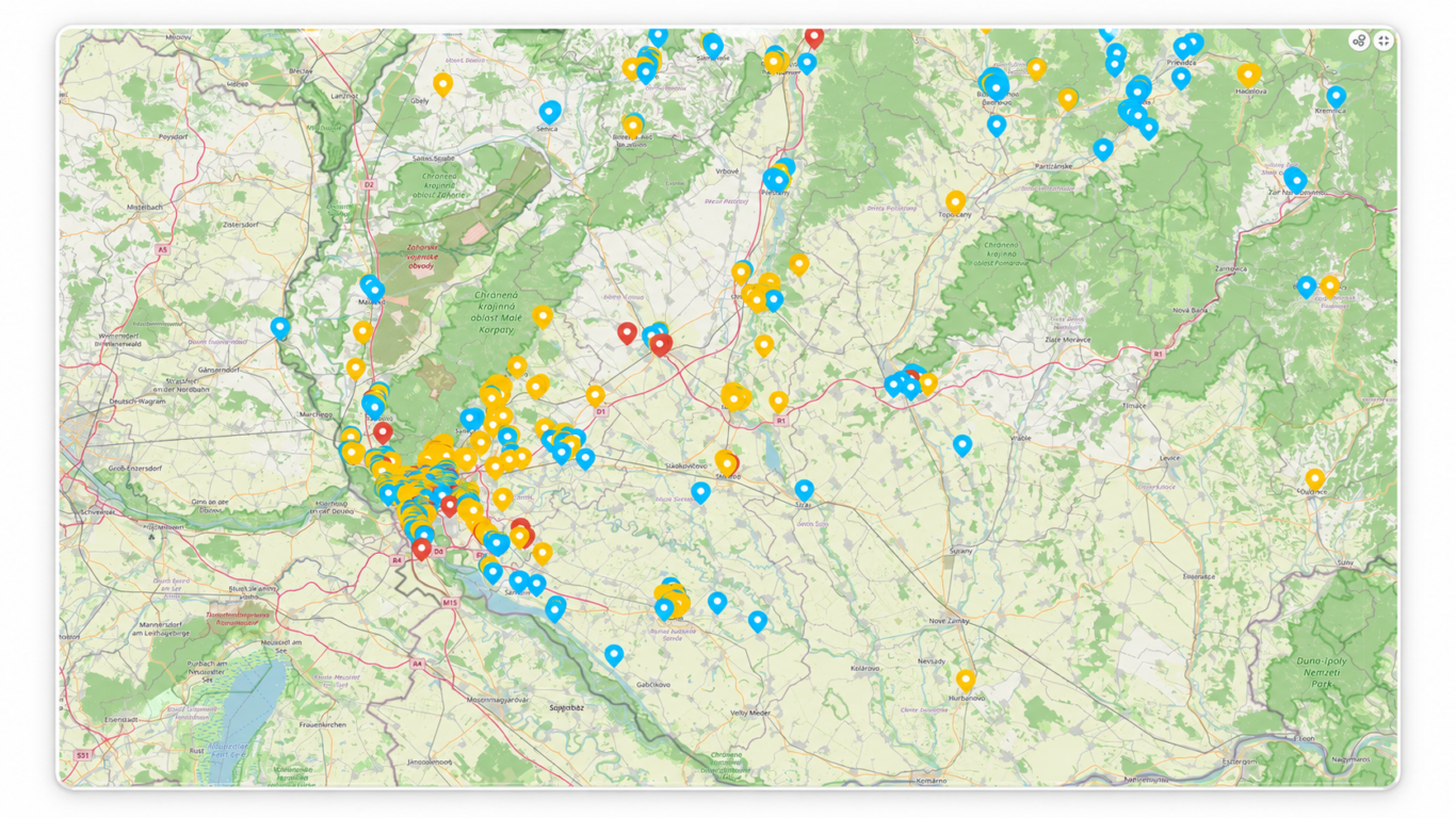 Interaktívna mapa bytových domov resitech